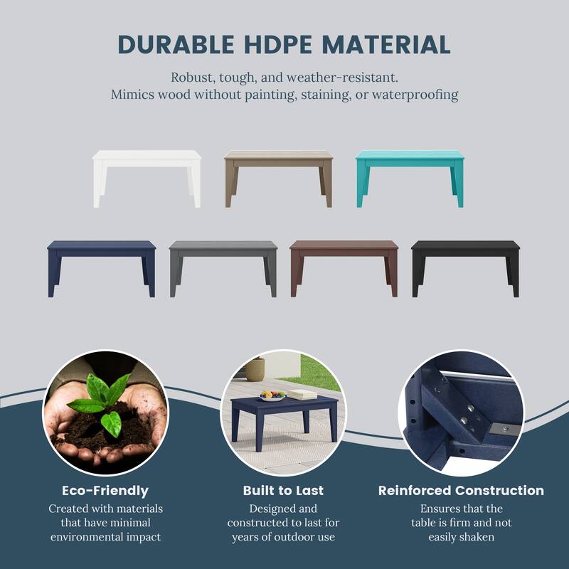 Laguna Poly 3-Piece Bench With Coffee Table