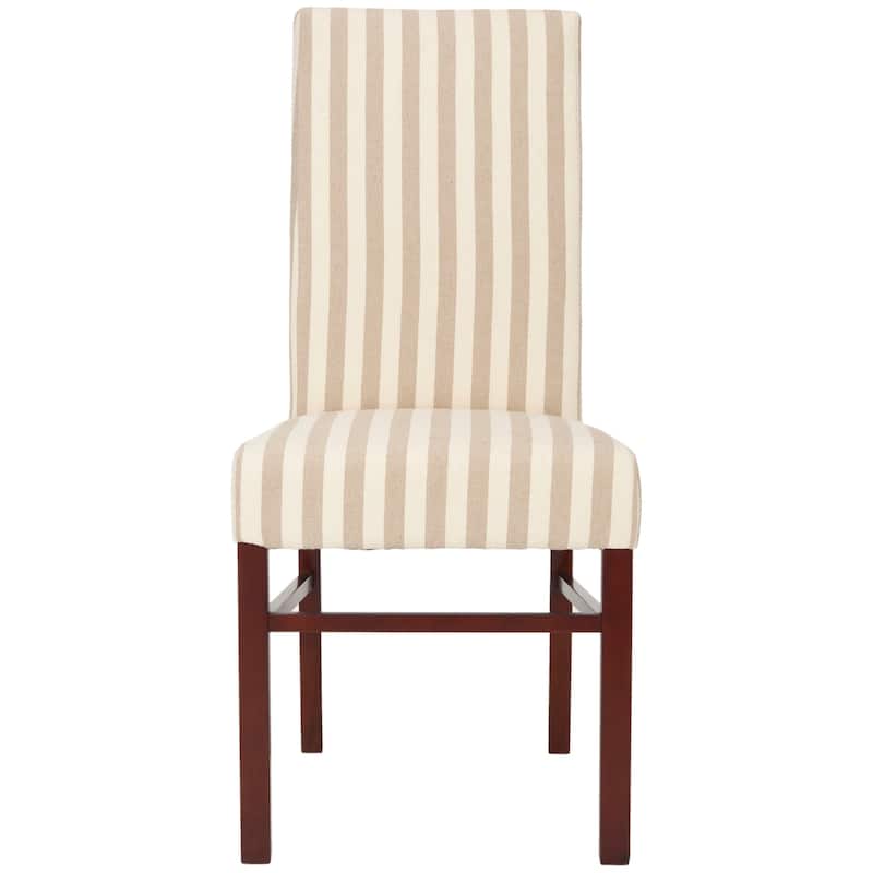 SAFAVIEH Kandi Parsons Stripe Linen Dining Chairs (Pack Of 2) - 18.5" x 23.8" x 39.4" - 19"W x 24"D x 39"H