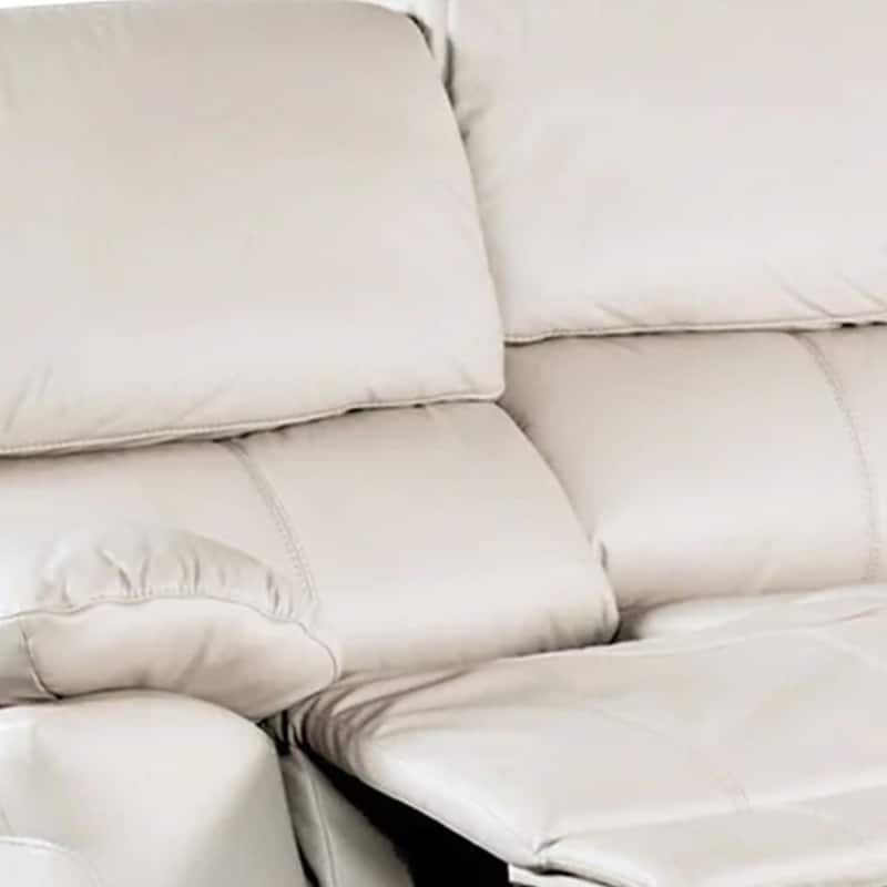 Larus Manual Loveseat, Off-White Leather Match, Pillow Top Arms, 60 Inch