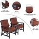 preview thumbnail 3 of 4, Aluminum Outdoor Deep Seating Rocking Club Chairs in Antique Copper Finish with Thick Red Polyester Cushions (set of 2)