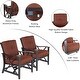 preview thumbnail 3 of 5, Set of Four Deep Seating Conversation Rocking Chairs with Aluminum Frames and Thick Red Cushions