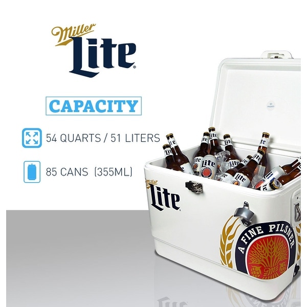 Miller Lite 51L Ice Chest Cooler with Bottle Opener - Bed Bath