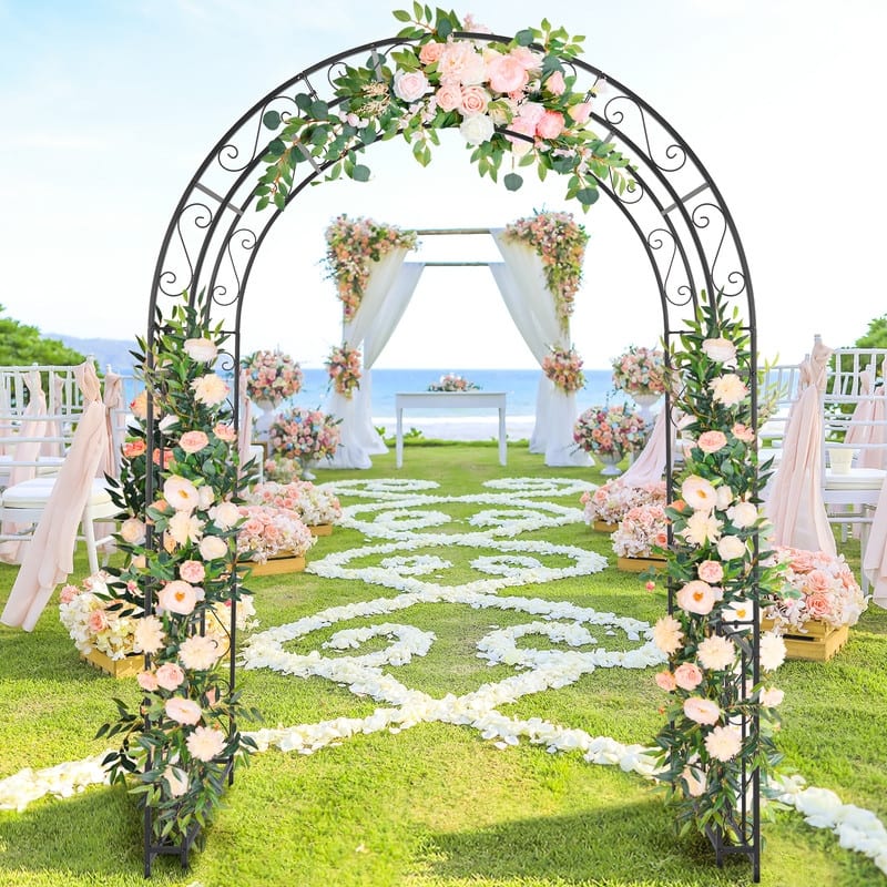 7 Ft. H Iron Garden Arbor - Black