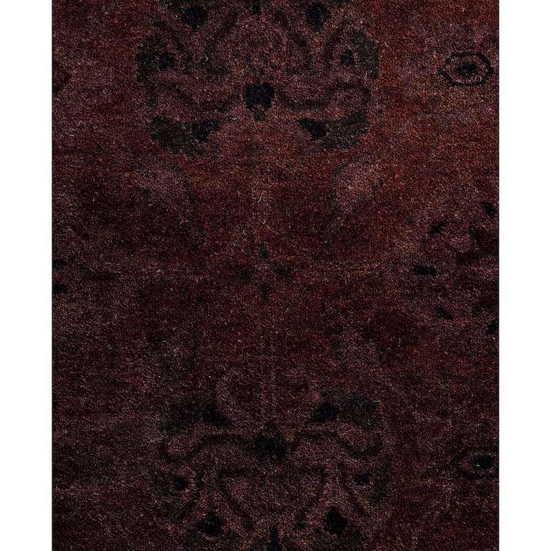 Overdyed One-of-a-Kind Hand-Knotted Area Rug - Brown - 3' 2" x 12' 8"