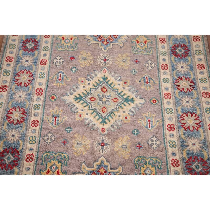 Kazak Accent Rug Handmade Oriental Beige Wool Carpet - 2'8" x 4'2"