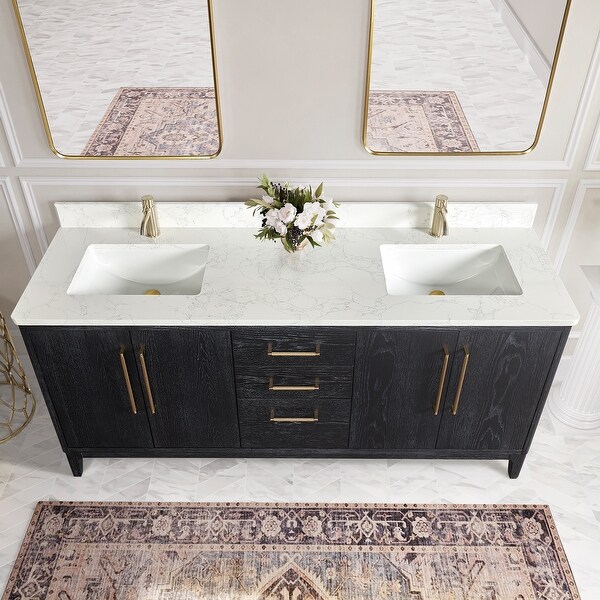 Gara Double Bath Vanity with Composite Stone Top without