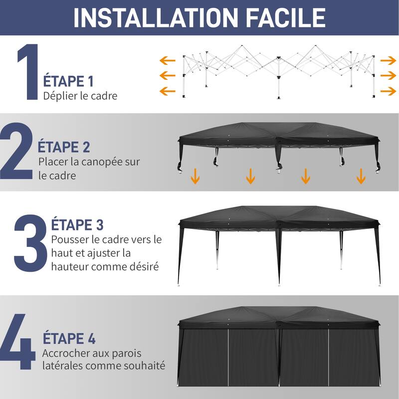 Large Waterproof Outdoor Event Tent 20x10 ft with Windows and Doors Heavy Duty Steel Frame Canopy for Parties Camping