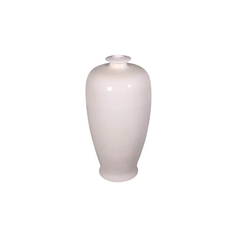 Artissance 17"H White Ceramic Vase - Small Opening - White