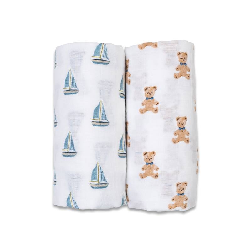 lulujo 2 PK Muslin Swaddling Blankets