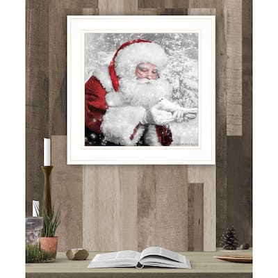 TrendyDecor4U Traditional "Santa's Little Friends" Framed Print Wall Art by Bluebird Barn - Winter Color