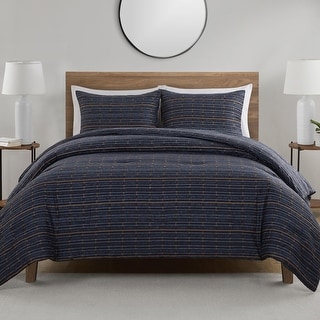 Perry Ellis Portfolio Loyd Stripe Navy Comforter Set - Bed Bath ...