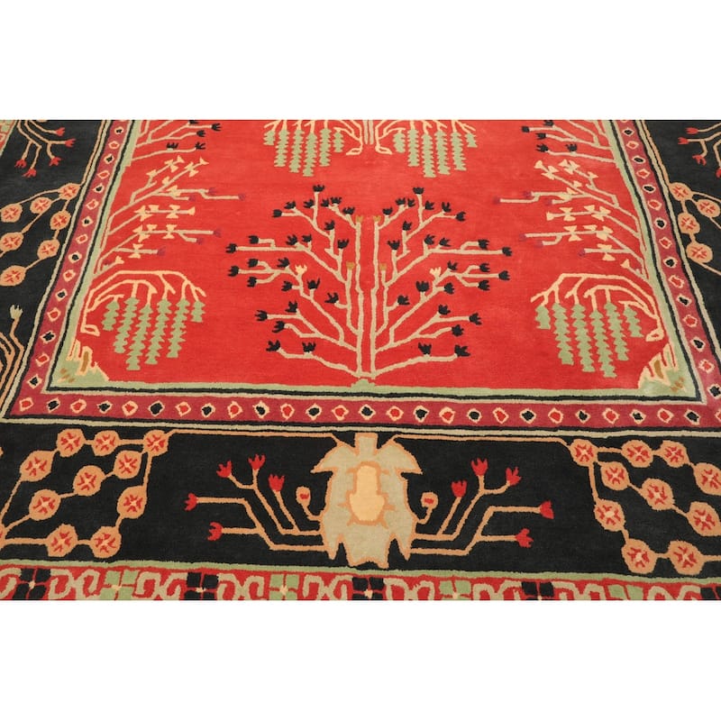 Hand Tufted Transitional Oriental Rug Multi Coral Wool Art & Crafts