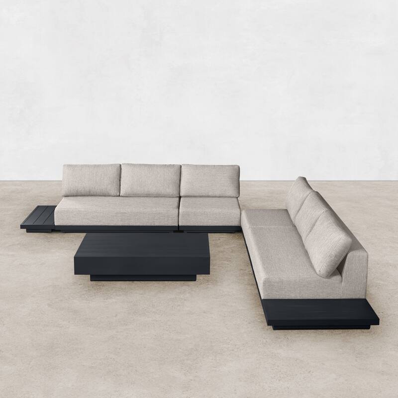 Oslo Aluminum Outdoor Upholstered Lounge Set - 7-Pieces