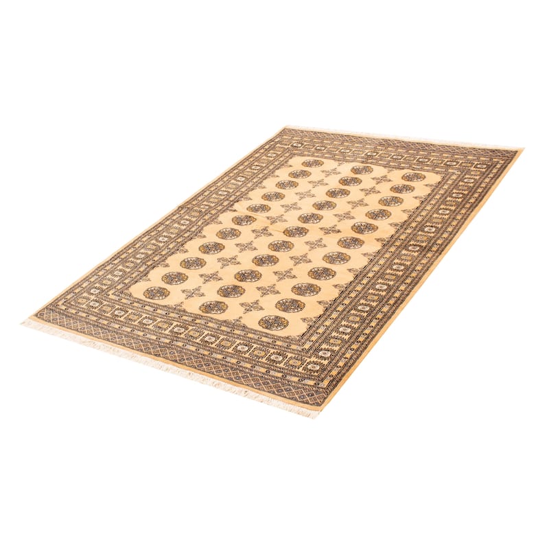 ECARPETGALLERY Hand-knotted Peshawar Bokhara Ivory Wool Rug - 5'9 x 8'3
