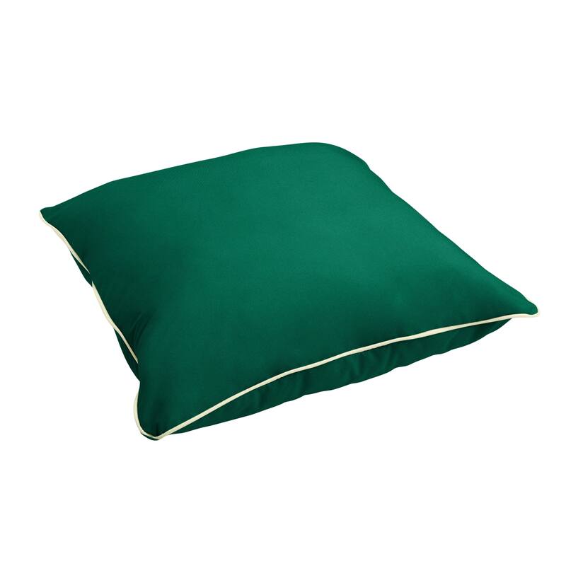 Sorra Home Sunbrella Outdoor Corded Floor Pillow Single - Canvas Forest Green