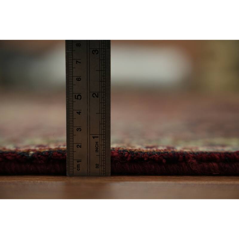 Hand Knotted Oriental 100% Wool Carpet Traditional Geometric Red Mashad Area Rug - 12' 10'' X 9' 1''