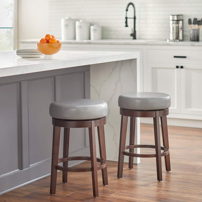 Simple Living 30-inch Avenue Backless Swivel Bar Stool (1-Piece) - Grey