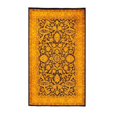 Overton Hand Knotted Wool Vintage Inspired Modern Contemporary Overdyed Gold Area Rug - 3' 1" x 5' 5"