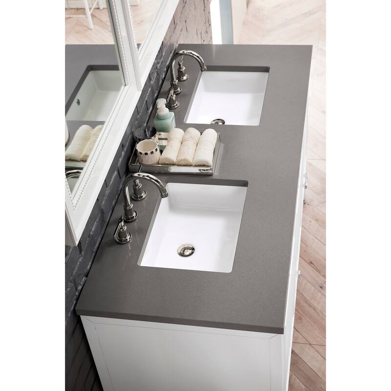 James Martin Vanities Athens 60" Double Vanity Cabinet, Glossy White