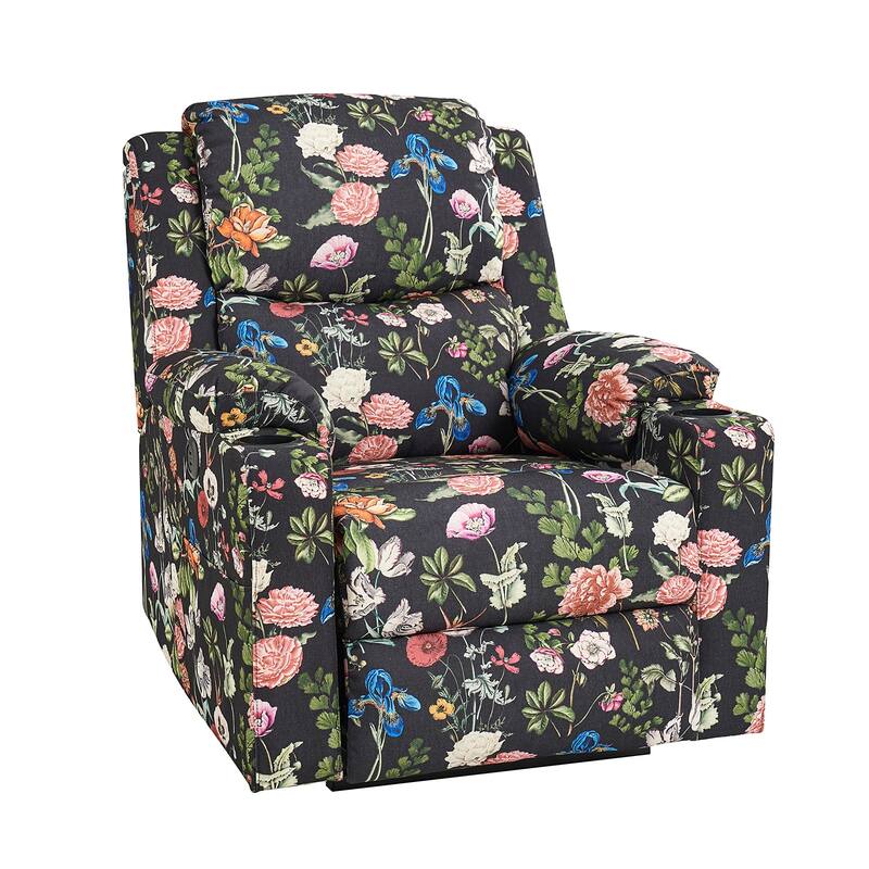 Larry Traditional Floral Dual Motor Heated Lift Assist Power Recliner with Massage by HULALA HOME