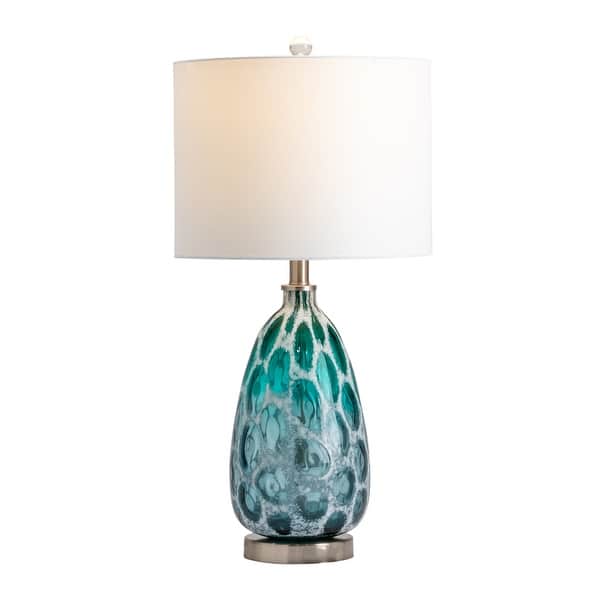 Isabel 26"H Teal Glass Table Lamp 26"H x 13" Rnd Bed Bath & Beyond