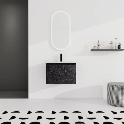 24'' Floating Wall-Mounted Bathroom Vanity With Ceramics Sink & Soft-Close Cabinet Door