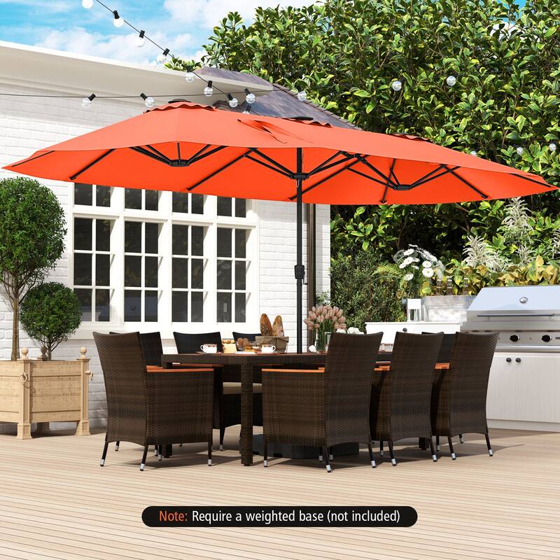 Costway 15.5 FT Extra-Large Patio Umbrella with LED Solar Lights & 12 - See Details