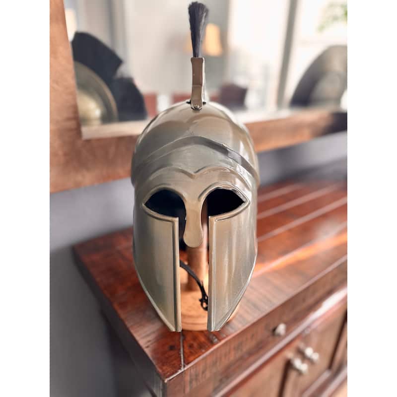 Troy Greek Achilles Trojan Metal Replica Helmet with Stand - N/A