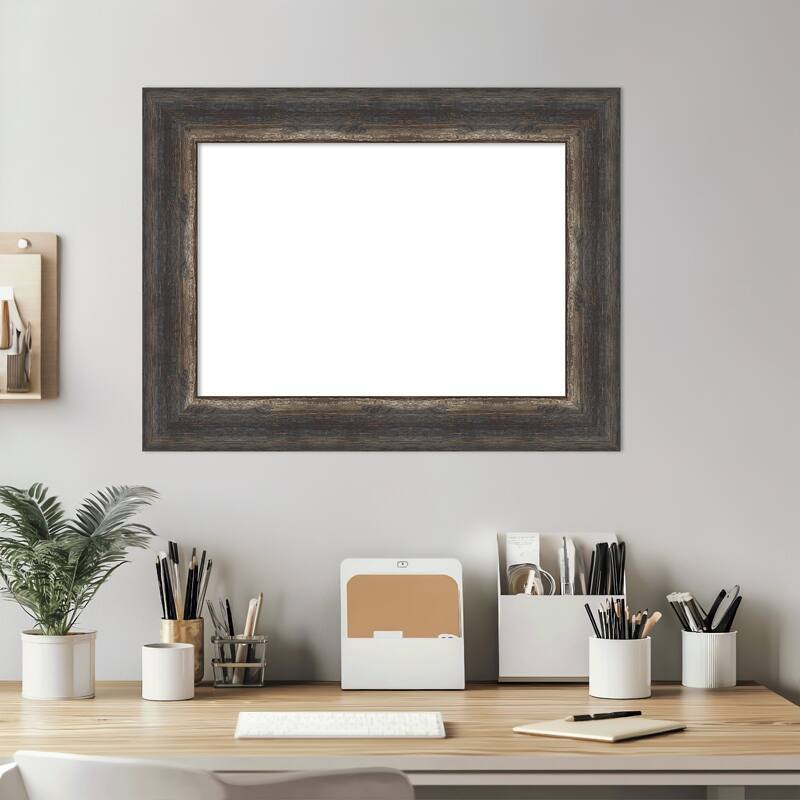 Amanti Art Bark Rustic Char Framed Dry Erase Magnetic Board