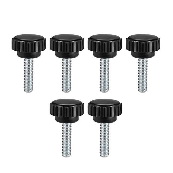 M6 x 20mm Male Thread Knurled Clamping Knobs Grip Thumb Screw on Type 6 Pcs