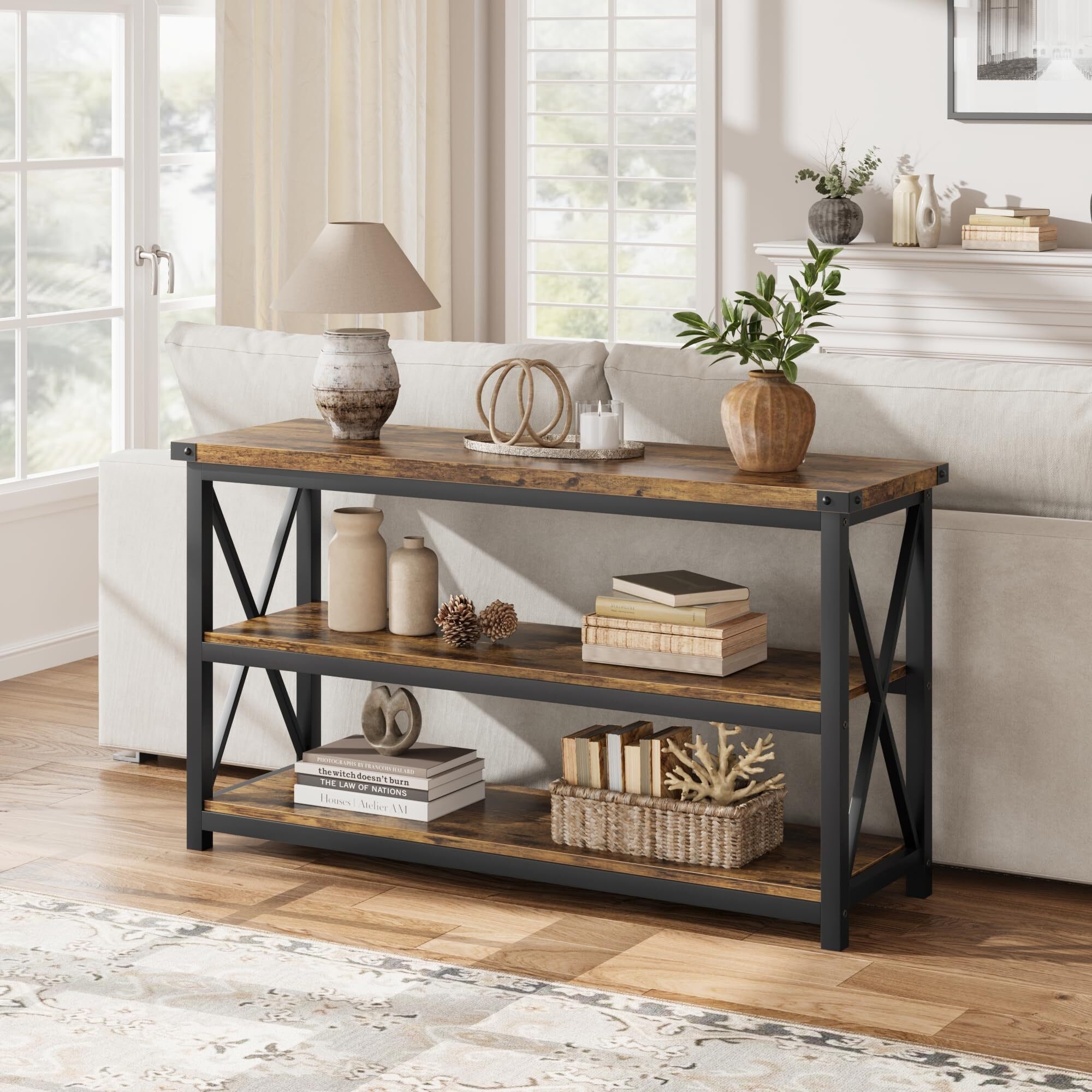 Industrial Console Table for Entryway, 55.1