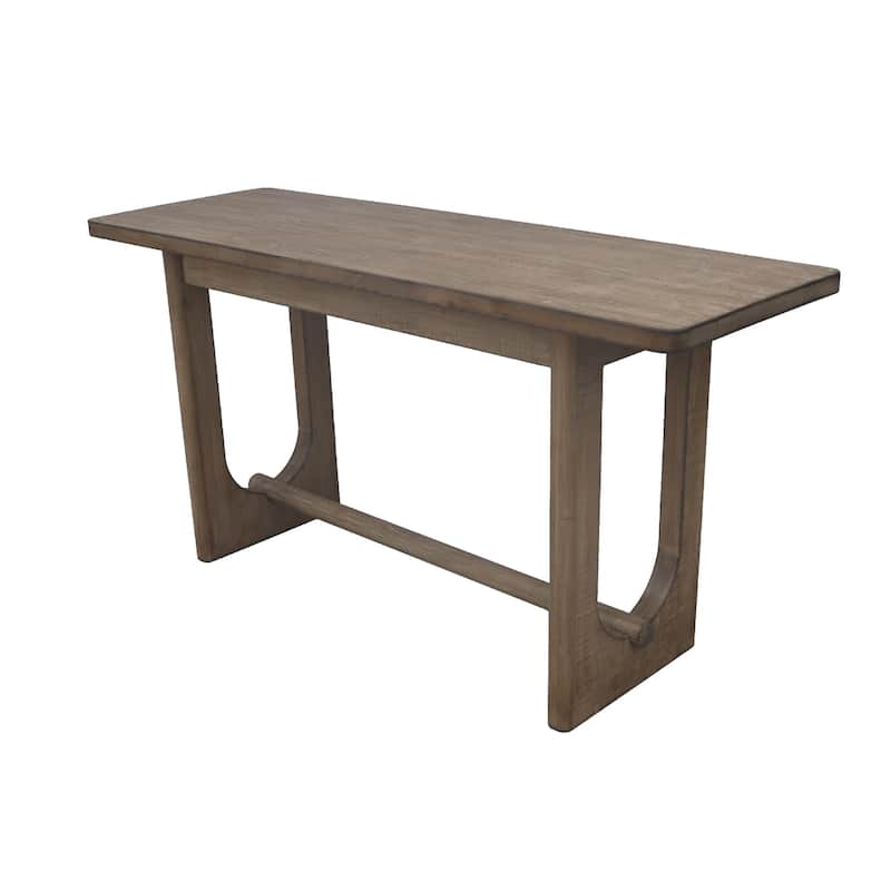 Homa Counter Table, Antique Natural Finish, Modern Arched Base 72 Inch