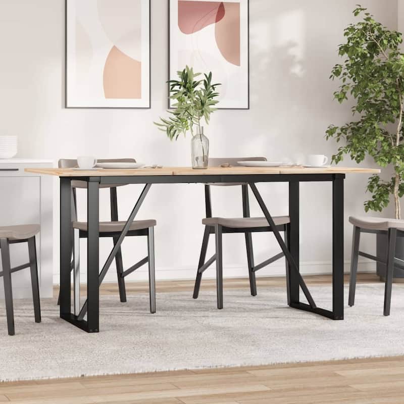 vidaXL Dining Table Leg Black Powder-coated steel Medium Industrial - 23.6 x 47.2 x 28.7 in