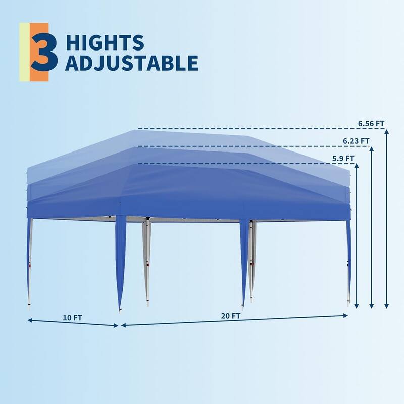 Folding Pop Up Canopy Tent, Height Adjustable