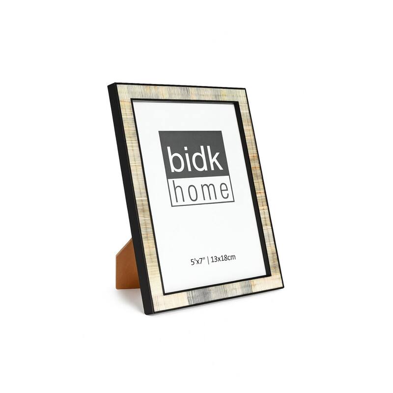 Rectangular Horn Picture Frame - for 5" x 7" Photo - Beige