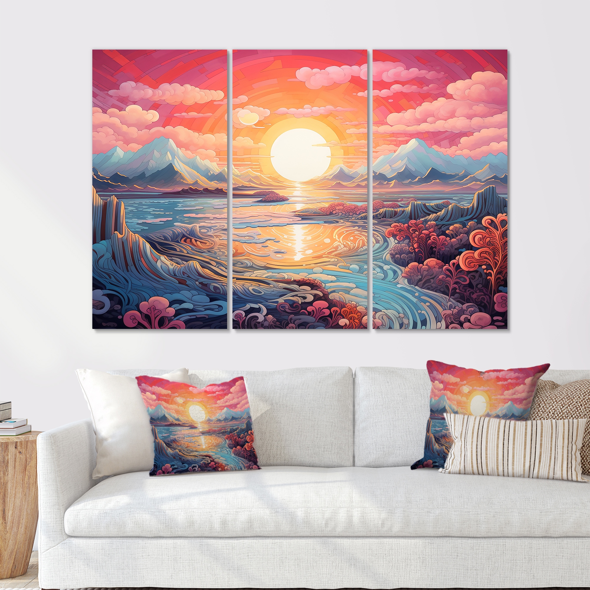 サバンナの夕陽　キャンバス サバンナの夕陽Savannah sunset|村田夏佳Natsuka Murata