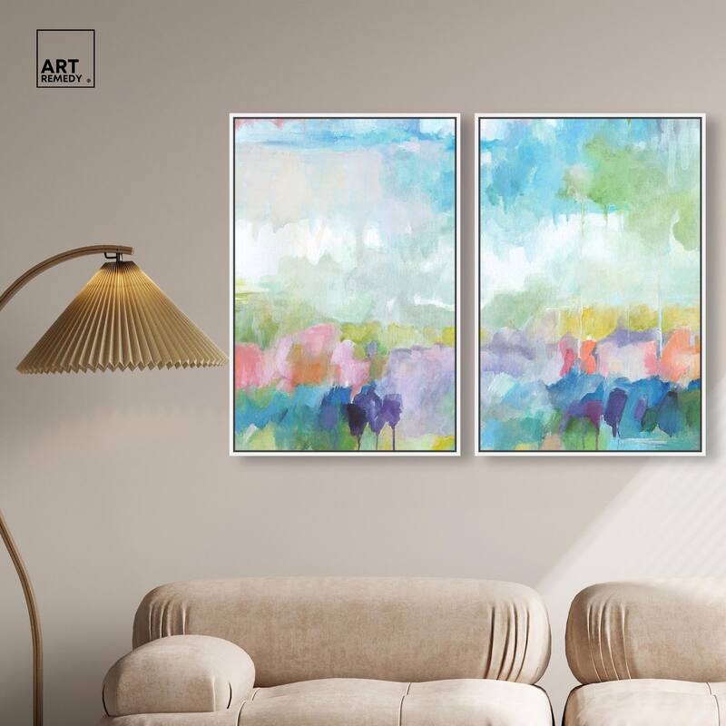 Harmonic Greens Canvas Set of 2 by Art Remedy