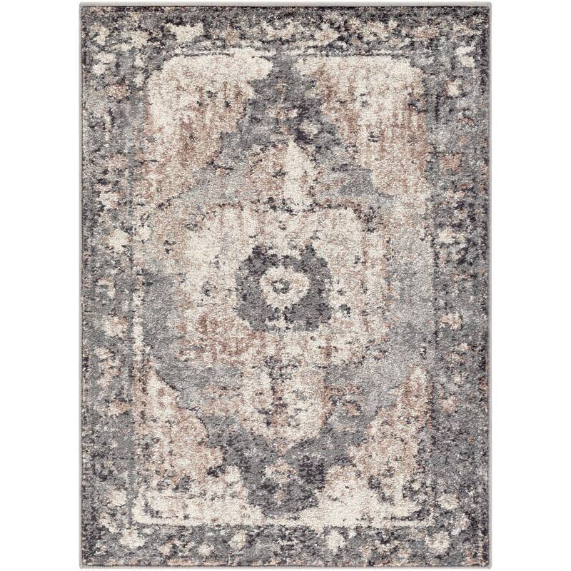 Livabliss Amalia Distressed Medallion Area Rug