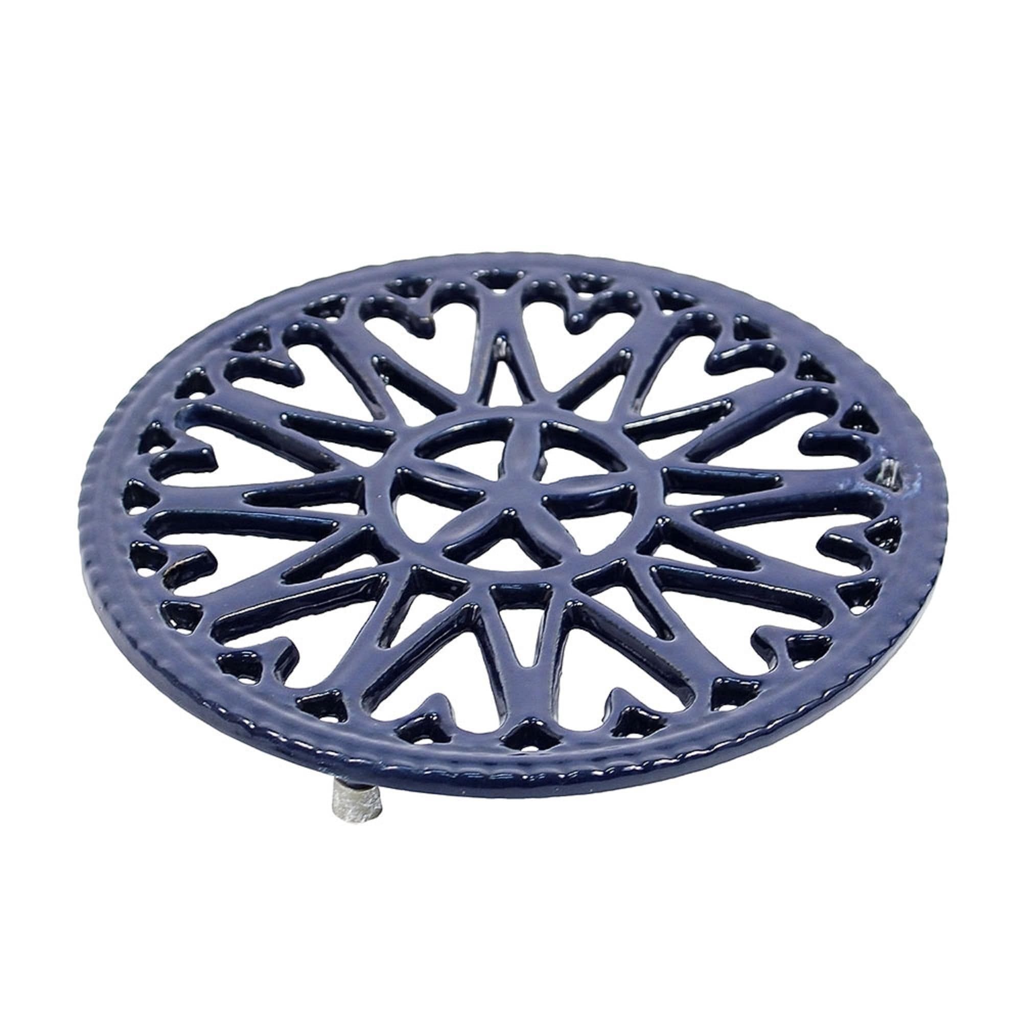 Staub Cast Iron - Accessories 9-inch, round, Cast Iron Lilly Trivet, dark  blue
