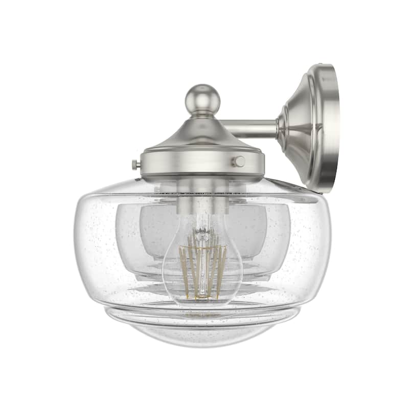 Hunter Saddle Creek Vanity Wall Light - Transitional, Vintage Schoolhouse - Damp Rated!