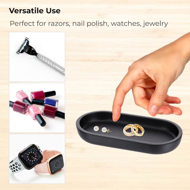 Oval Bathroom Tray - 7.75"L x 3.75"W x 1"H