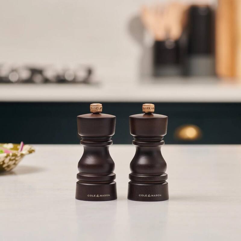 Cole & Mason London Chocolate Wood Pepper Mill 8½" - Adjustable Grind, Durable Carbon Steel Mechanism