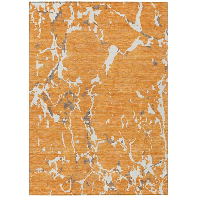 Machine Washable Indoor/ Outdoor Abstract Camo Chantille Rug