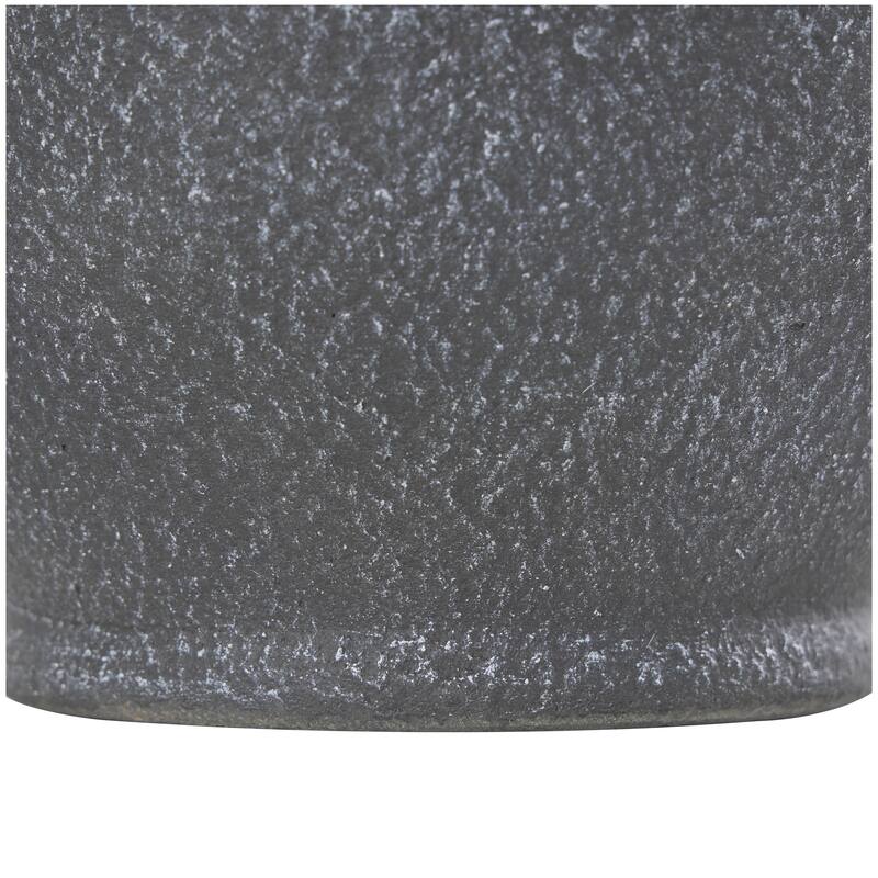 Ceramic Whitewashed Textured Amphora Decorative Vase with 2 Handles - Black - Roche River Decor