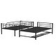 preview thumbnail 11 of 26, Luxury Twin over Twin Metal Bunk Bed with Shelf and Guardrails, Save Space or Separate into 2 Beds, Maximized Space