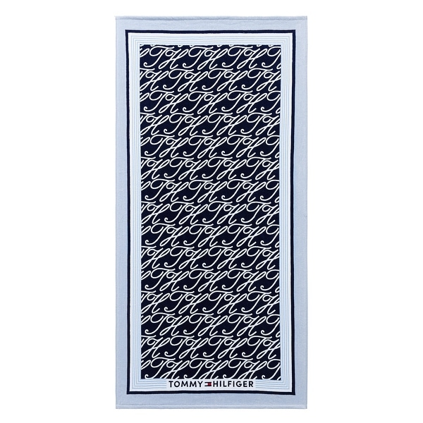 Tommy Hilfiger Printed Cotton Beach Towel - 36 x 68 - Bed Bath
