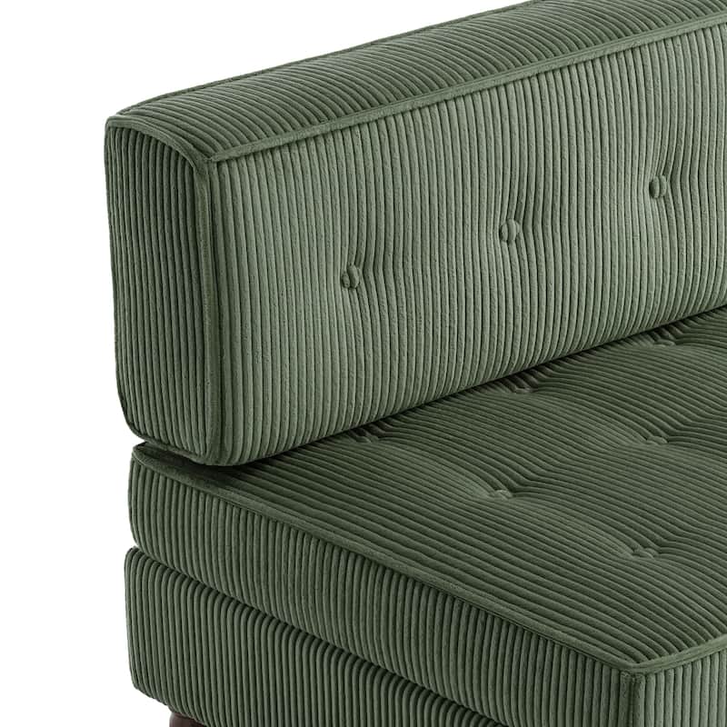 32.57" W Upholstered Corduroy Armless Accent Chair