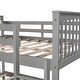 preview thumbnail 9 of 10, Full over Full Bunk Bed with Ladder,Gray, No Box Spring Needed, Solid Pine Wood Construction