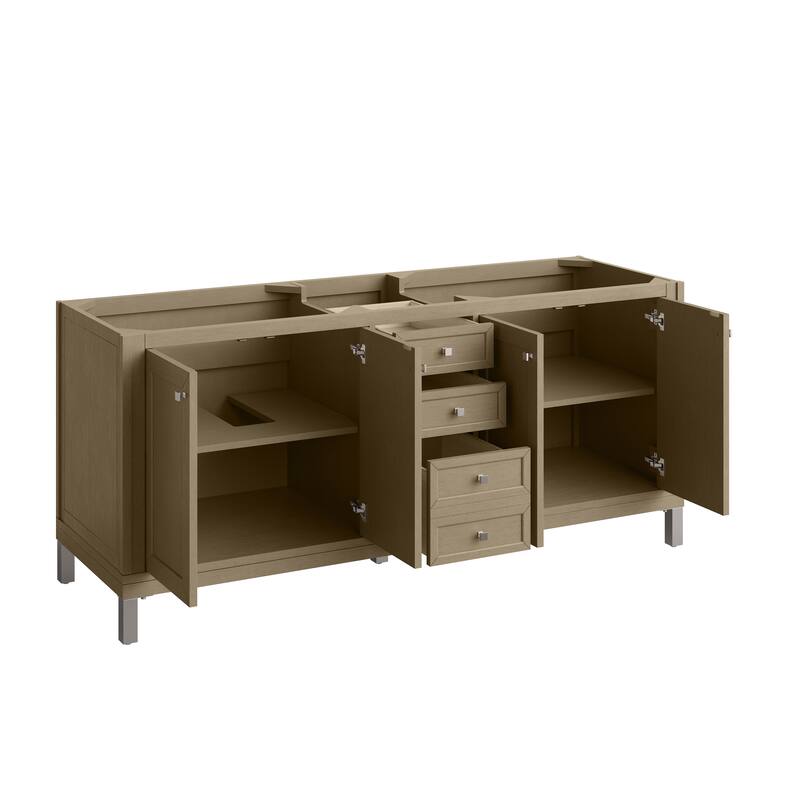 Chicago 72" Double Vanity, Walnut Whisper