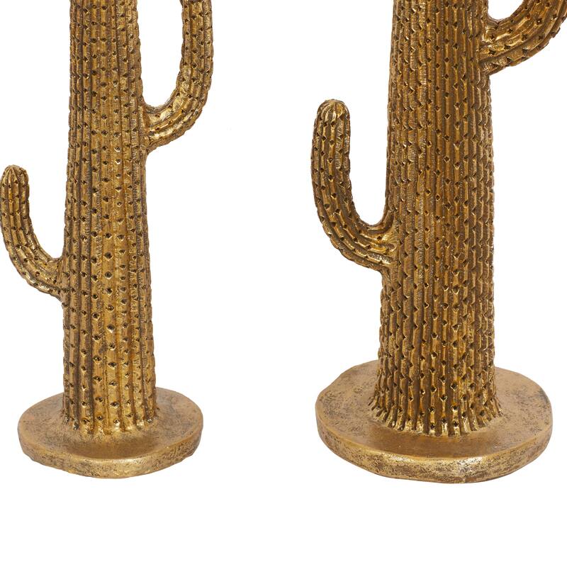 Gold Polystone Eclectic Sculpture Nature (Set of 2) - S/2 12", 17"H